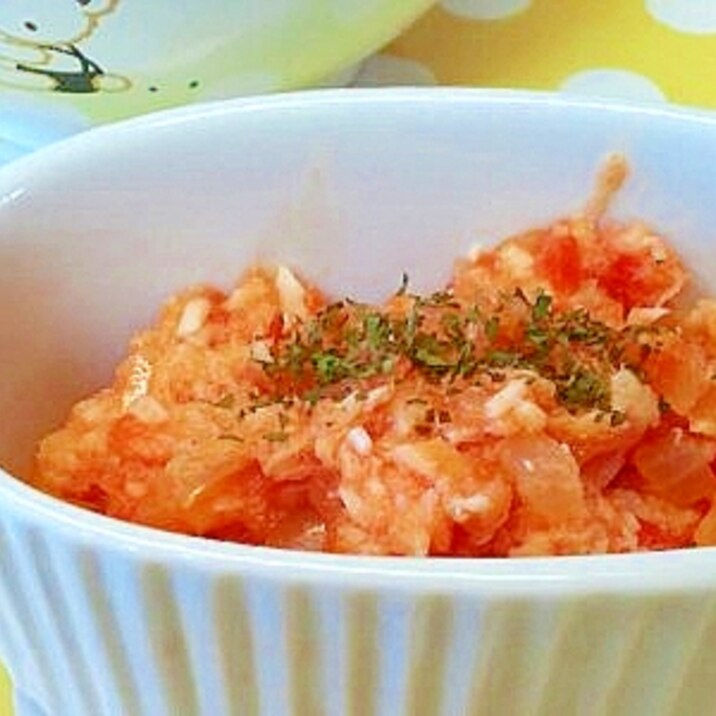 【離乳食】鯛すり身のトマトソース煮